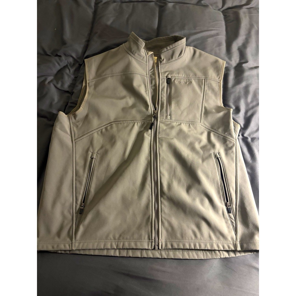 RedHead Mens Gray Full Zip Softshell Vest Fleece Lined XL Zipped Pockets